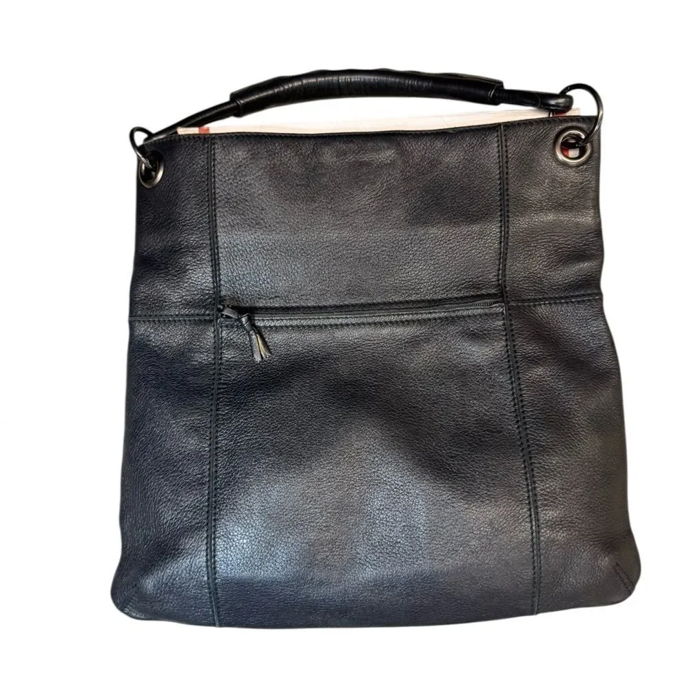 BOTTEGA VENETA Black Leather One Shoulder HoboTote Bag Auth